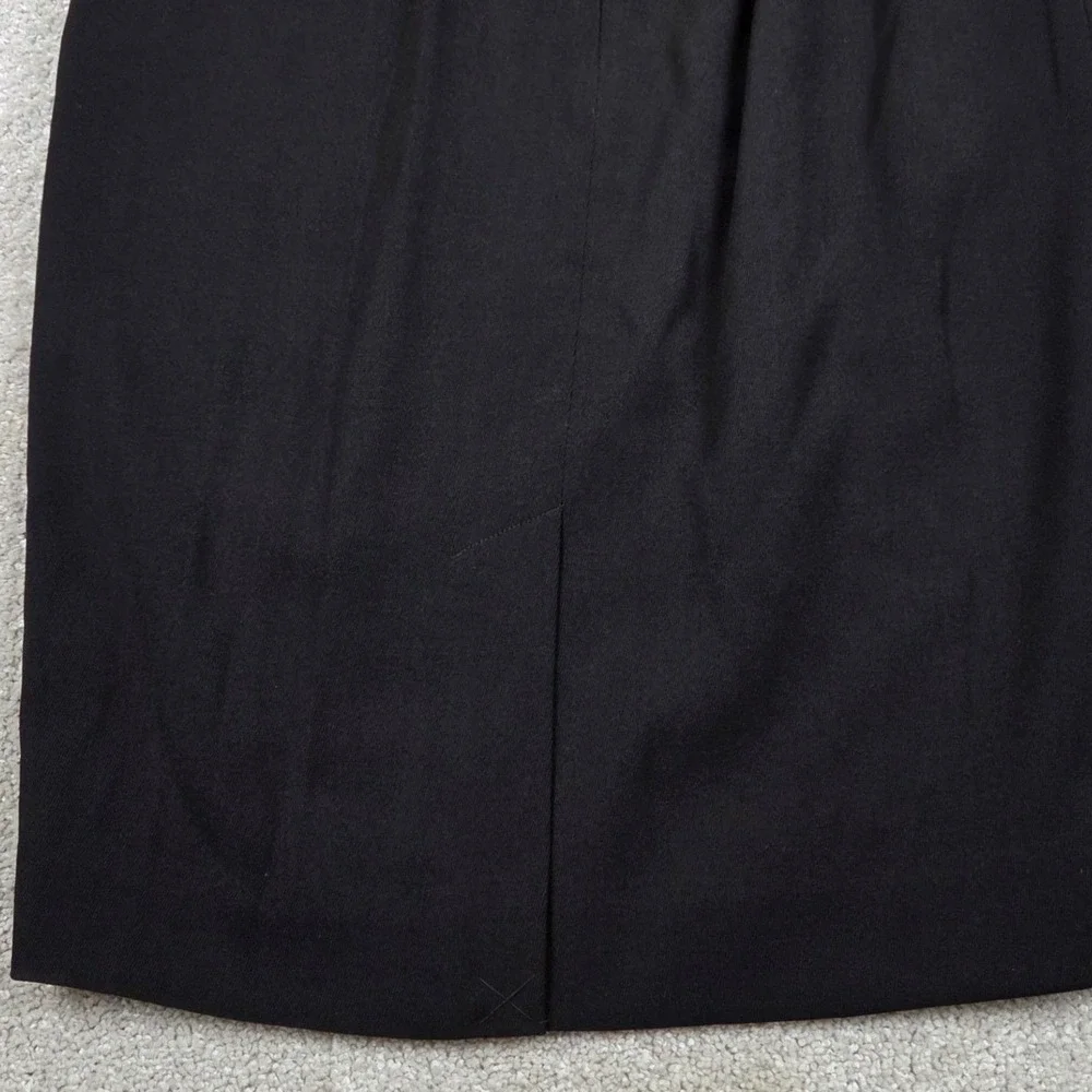 Black Wool Blend Pencil Skirt Size 10 Dana Buchman High Waist Pockets  24